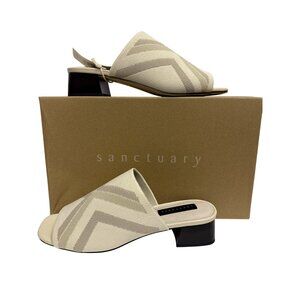 Sanctuary Ruby Rally Women's Sandals Heel Knit Slip On Milk Size 8.5 NEW NIB